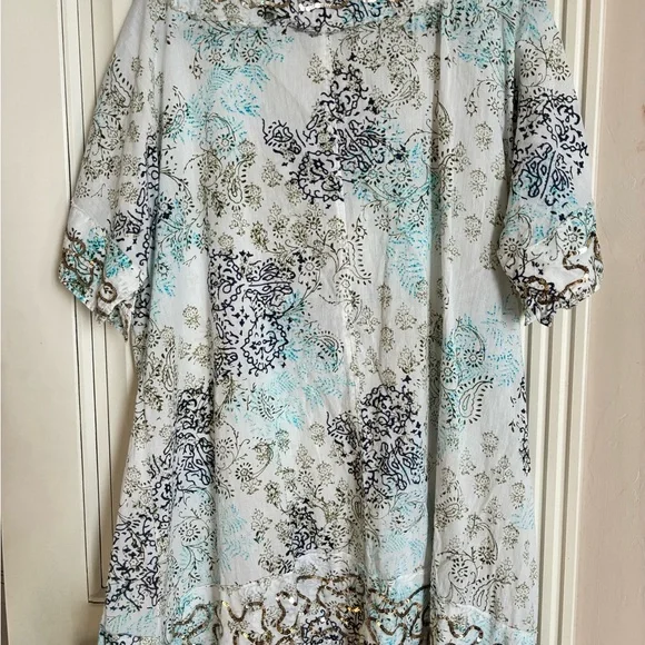 Soft Surroundings Embroidered Tassel Boho Top – XL - Picture 2 of 4